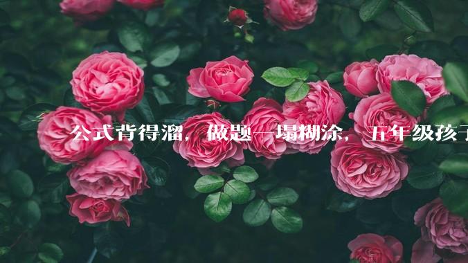 公式背得溜，做题一塌糊涂，五年级孩子数学不是很好，尤其图形方面，该怎么提升？